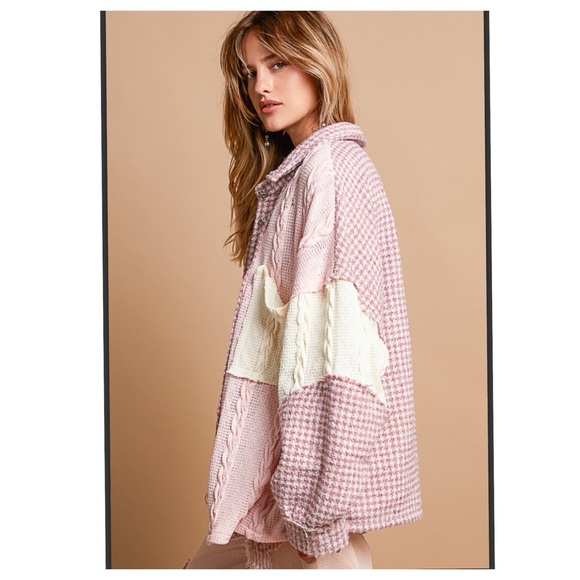 $50 start 159 💕POL textured gingham Shacket - Picture 4 of 7